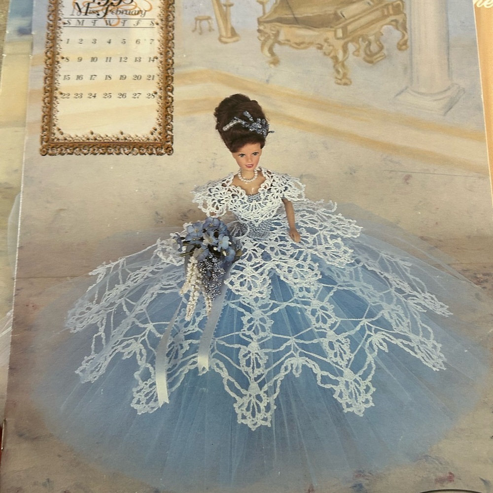 🔥$2 Blue Tulle Lace Ball BARBIE Gown Doll pattern book-Annie Attic